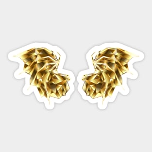 Gold Polygonal Dragon Wings Sticker